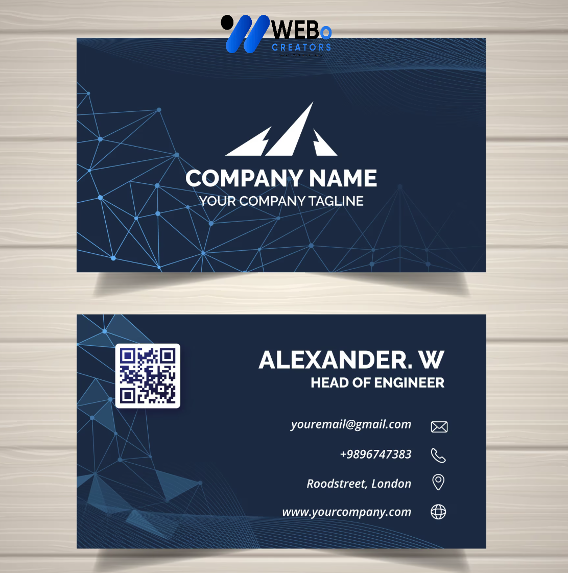 Elegant Professional Business card design with golden stripes Agency in Italy
